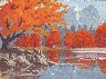AUTUMN FIRE BY THE LAKE STUDY